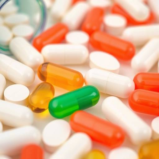 A close-up shot of various vitamin and mineral supplements in capsule and tablet form